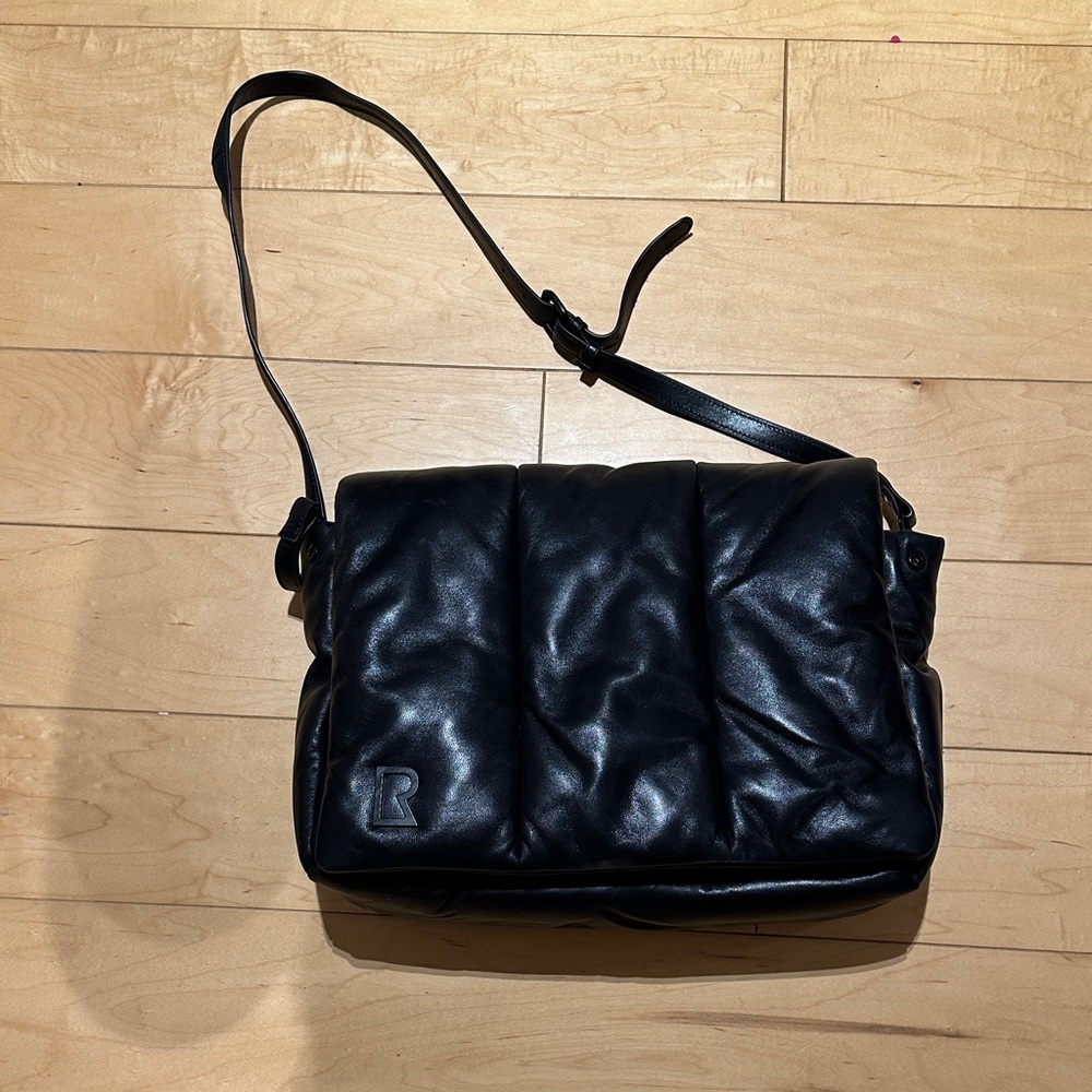 Rudsak Black Padded Leather Crossbody Bag with Extra Shoulder Strap.